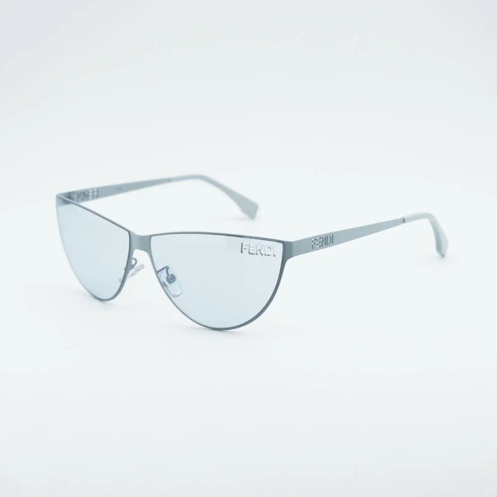 Fendi FE40138U 85V Sunglasses Blue Cat Eye Frame, Blue Lenses